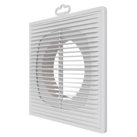 Вытяжная вентиляционная решетка из АБС-пластика с рамкой и фланцем Era 2121П12Ф 21х21 D125 White