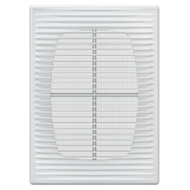 Вытяжная вентиляционная решетка из АБС-пластика с рамкой и сеткой Aluvent 1825PVR 18x25 White
