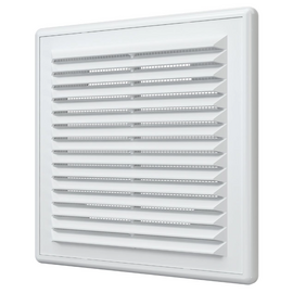 Вытяжная вентиляционная решетка с фланцем Aluvent 160/125K 20х20 White
