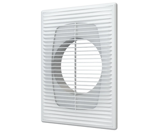 Вытяжная вентиляционная решетка из АБС-пластика с рамкой и фланцем Era 1825П12Ф 18х25 D125 White