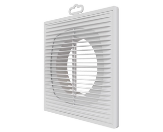 Вытяжная вентиляционная решетка из АБС-пластика с рамкой и фланцем Era 2121П12Ф 21х21 D125 White