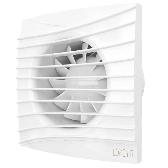 Осевой вытяжной вентилятор с обратным клапаном DICITI SILENT 4C TURBO D100 White