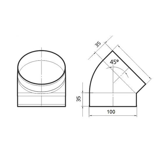 Колено круглое 45° Era 16ККП D160Колено круглое 45° Era 16ККП D160[image_num]