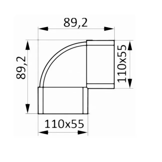 Колено плоское вертикальное 90° Era 511КВП 5.5x11Колено плоское вертикальное 90° Era 511КВП 5.5x11[image_num]