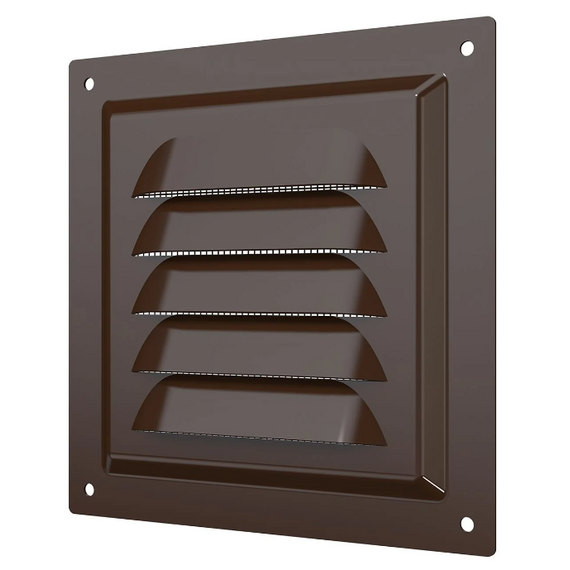 Вытяжная стальная вентиляционная решетка с сеткой Era 1212МЭ 12x12 Brown
