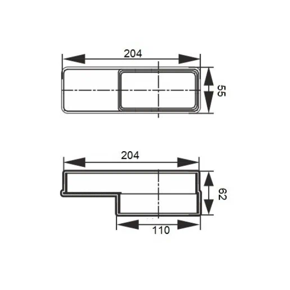 Соединитель квадратных каналов 5х11 - 6х20 ЭраСоединитель квадратных каналов 5х11 - 6х20 Эра[image_num]