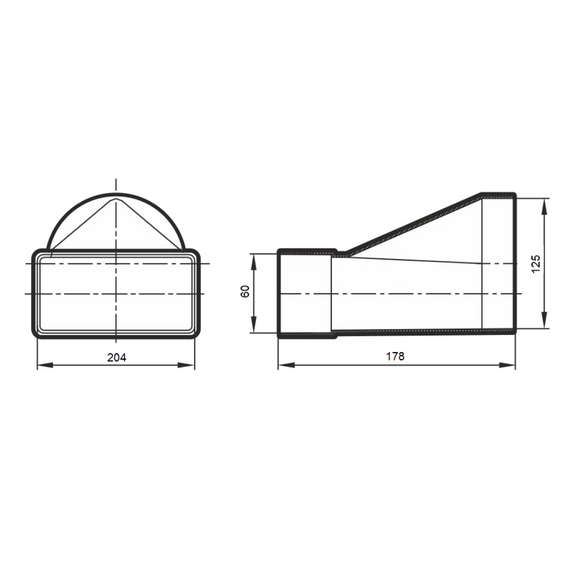 Соединиель эксцентриковый плоского воздуховода с круглым 6х20 д.125 ЭраСоединиель эксцентриковый плоского воздуховода с круглым 6х20 д.125 Эра[image_num]