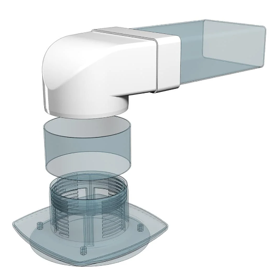 Соединитель угловой плоского воздуховода с круглым 90° 6х20, д.125Соединитель угловой плоского воздуховода с круглым 90° 6х20, д.125[image_num]