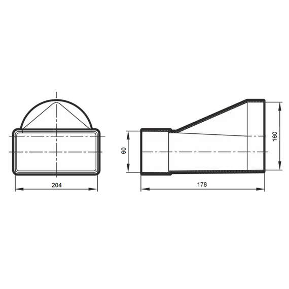 Соединитель эксцентриковый плоского воздуховода с круглым 6х20 д.160Соединитель эксцентриковый плоского воздуховода с круглым 6х20 д.160[image_num]