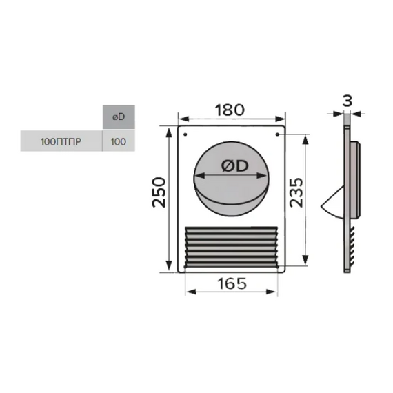 Площадка торцевая пластиковая с решеткой 18х25, d.120 ЭраПлощадка торцевая пластиковая с решеткой 18х25, d.120 Эра[image_num]