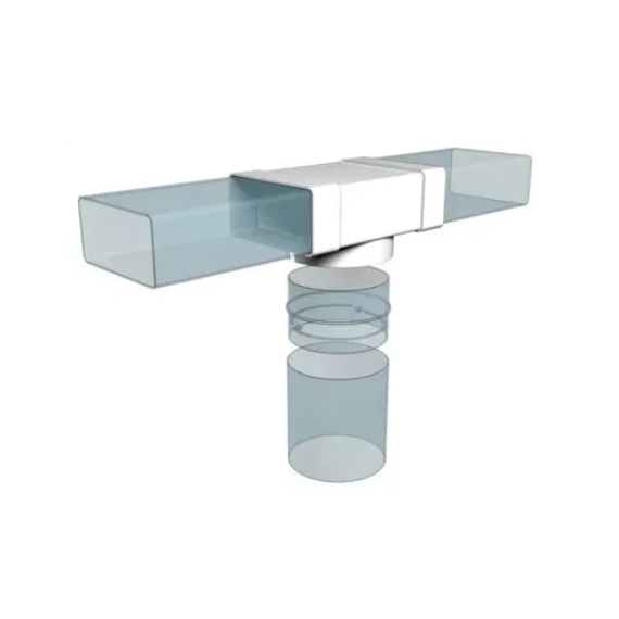 Соединитель плоских каналов с выходом на круглый 6х20 д.100ЭраСоединитель плоских каналов с выходом на круглый 6х20 д.100Эра[image_num]