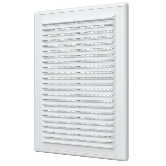 Вытяжная вентиляционная решетка с сеткой и рамкой Era 1825Р 18х25 White