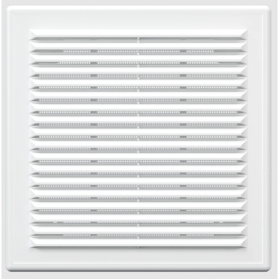 Вытяжная вентиляционная решетка с сеткой и рамкой Era 2121Р 21х21 White