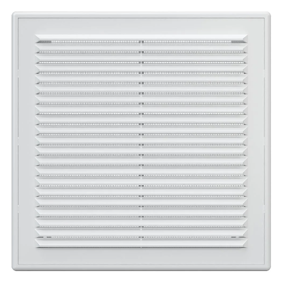 Вытяжная вентиляционная решетка с сеткой и рамкой Era 2525Р 25х25 White