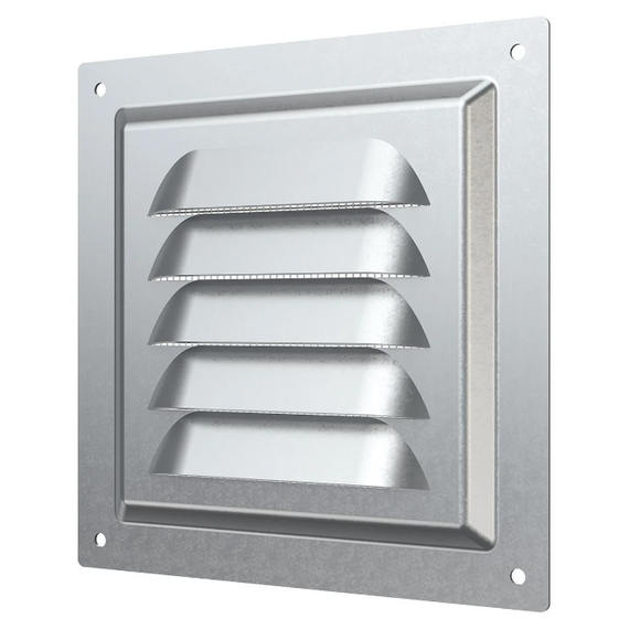 Вытяжная стальная вентиляционная решетка с сеткой Era 1212МЦ 12x12 Silver