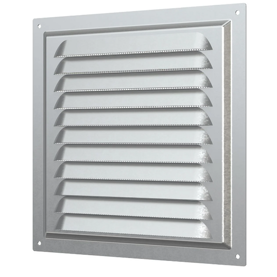 Вытяжная стальная вентиляционная решетка с сеткой Era 2020МЦ 20х20 Silver