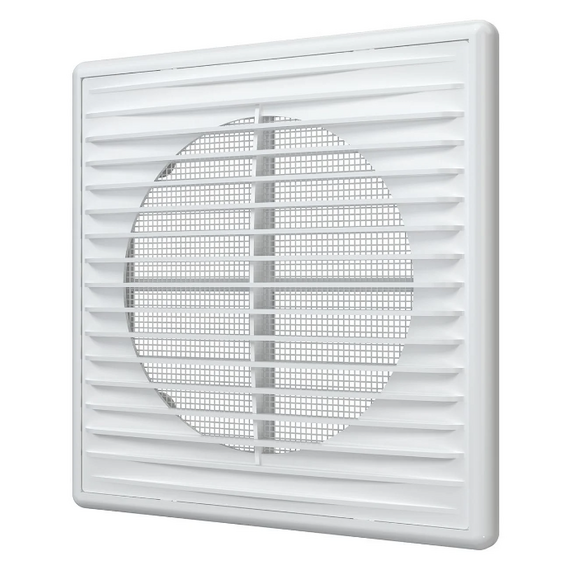 Вытяжная вентиляционная решетка из АБС-пластика с рамкой и сеткой Era 1515П 15х15 White