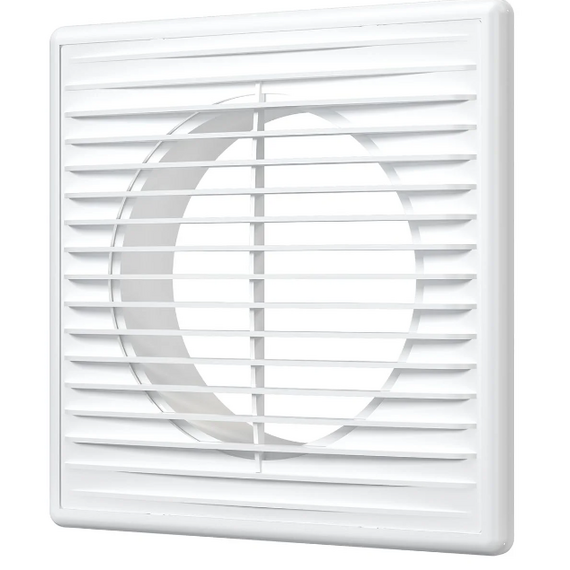 Вытяжная вентиляционная решетка из АБС-пластика с рамкой и фланцем Era 1515П10Ф 15х15 D100 White