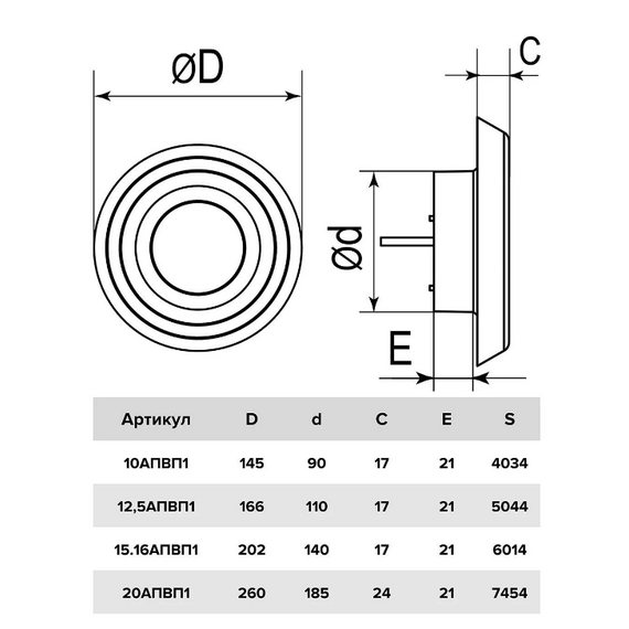 Анемостат приточно-вытяжной без фланца Era 16АПВП1 D160Анемостат приточно-вытяжной без фланца Era 16АПВП1 D160[image_num]