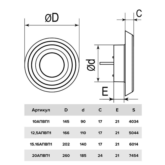 Анемостат приточно-вытяжной без фланца Era 20АПВП1 D200Анемостат приточно-вытяжной без фланца Era 20АПВП1 D200[image_num]