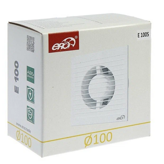 Осевой вытяжной вентилятор с сеткой Era E 100 S D100 WhiteОсевой вытяжной вентилятор с сеткой Era E 100 S D100 White[image_num]