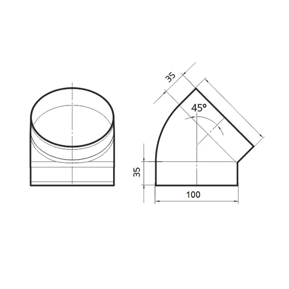 Колено круглое 45° Era 12,5ККП D125Колено круглое 45° Era 12,5ККП D125[image_num]